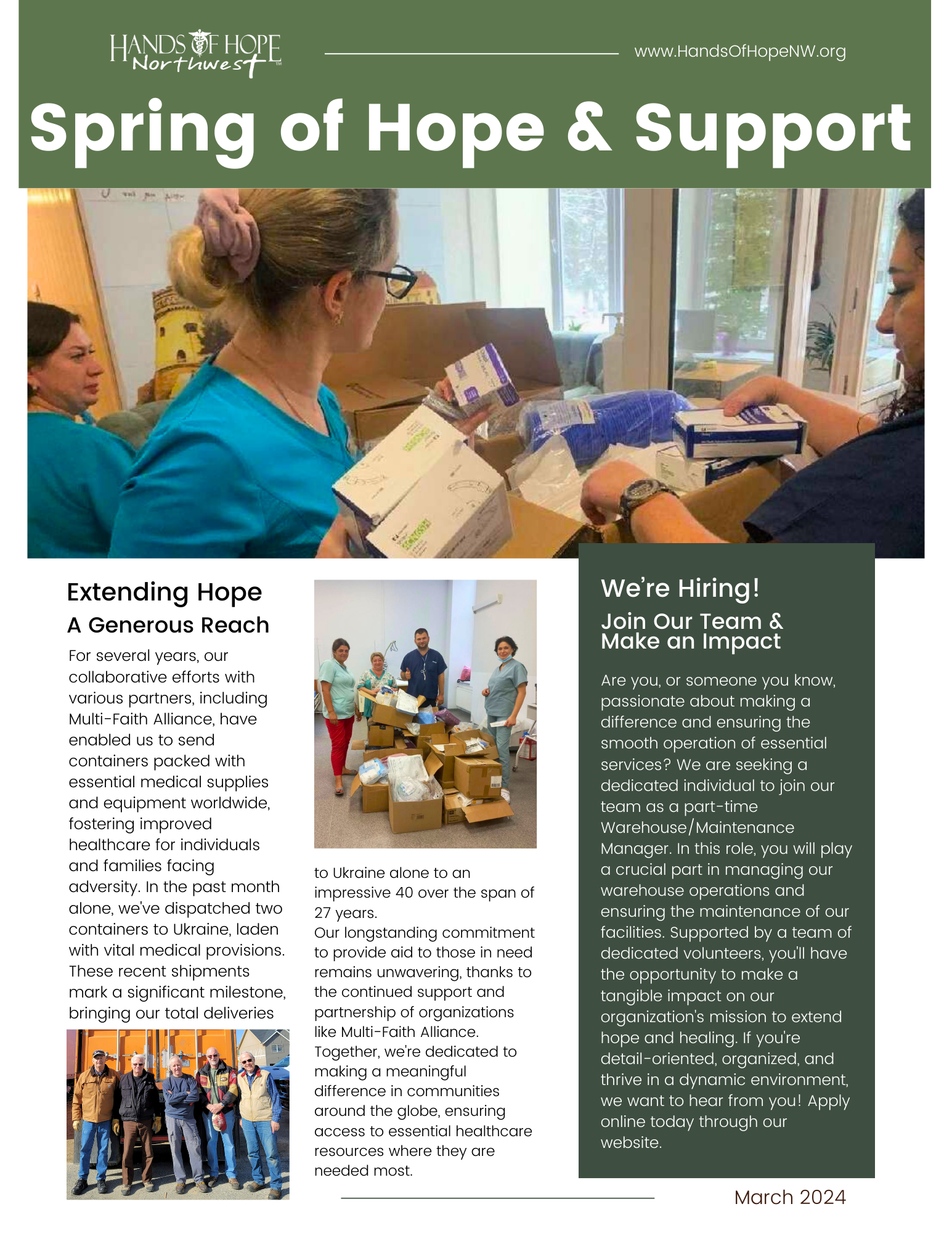 Cover of March 2024 newsletter